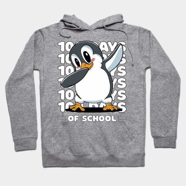 100 Days of school typography featuring a Dabbing Penguin #2 Hoodie by XYDstore